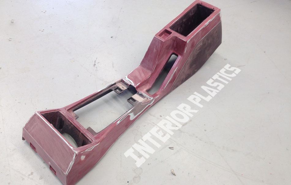 Vehicle plastic center console, repair, recolor, paint