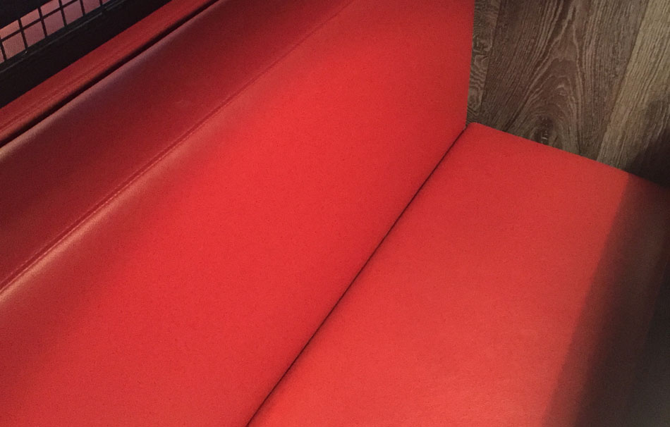 bright red leather seat welding and painting on site